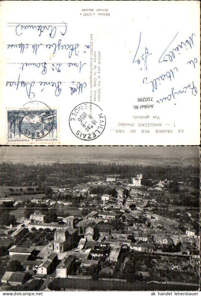 710296 Fliegeraufnahme Maillezais Vendee Vue generale France