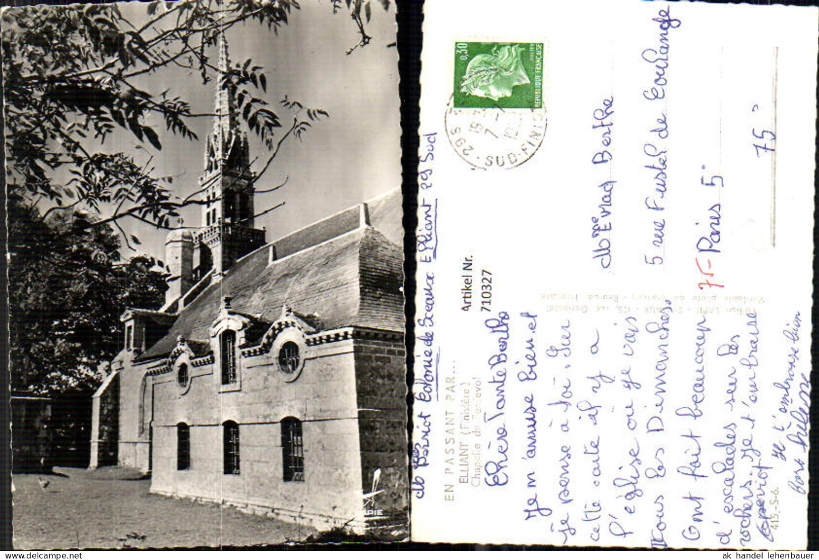 710327 Foto AK Elliant Finistere Chapelle de Ferdevot Kapelle France
