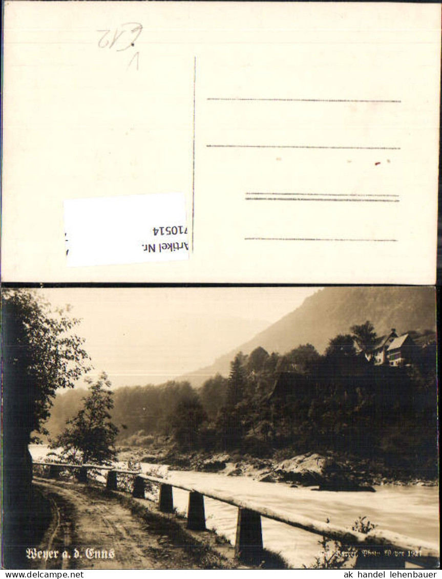 710514 Foto AK Weyer a. d. Enns Straßenpartie pub Carl Harrer Photo Weyer 1927