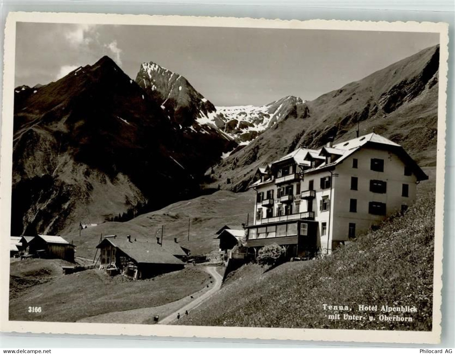 7106 Tenna 1946 Foto AK Hotel Alpenblick - 10734922
