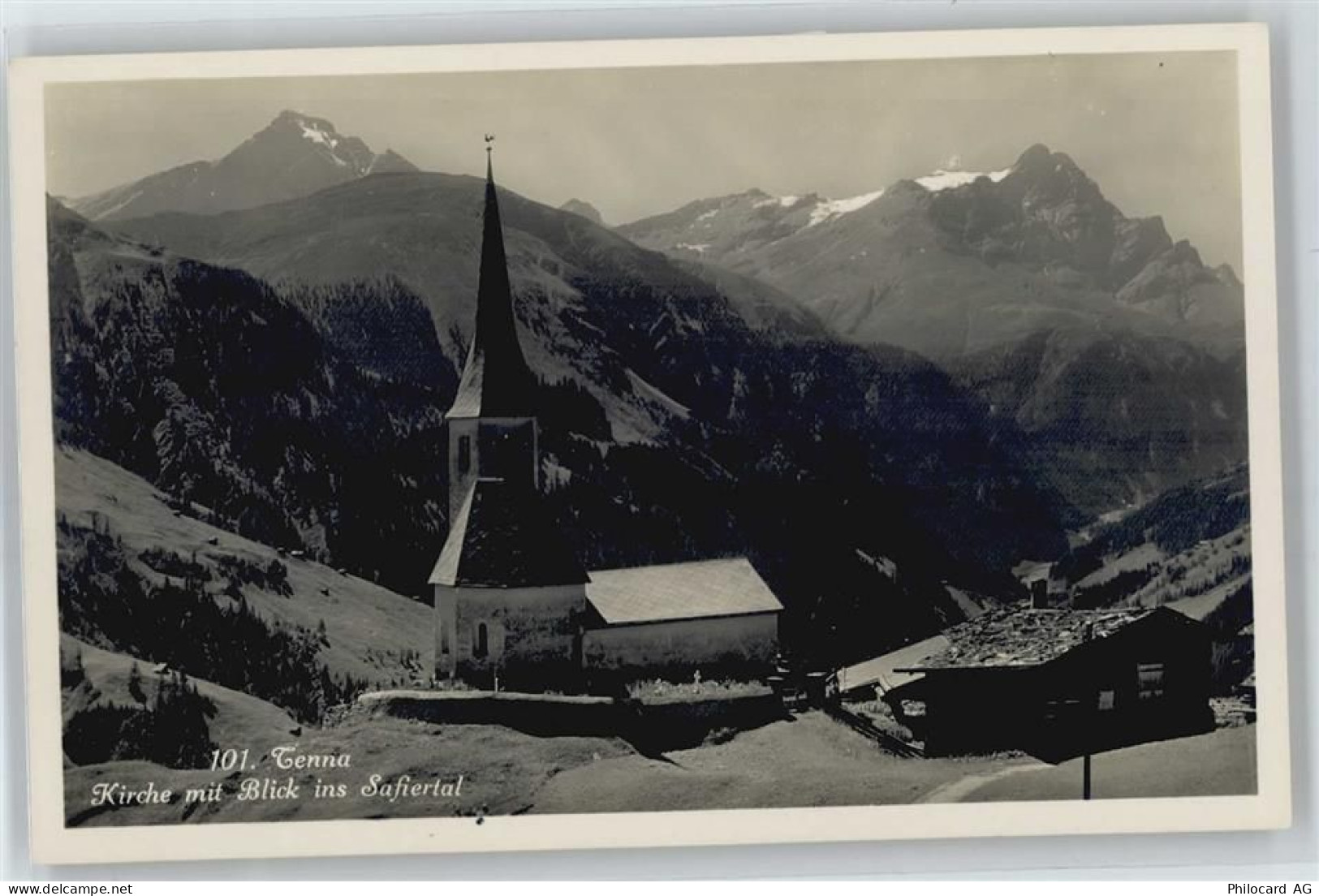 7106 Tenna - Kirche, Blick ins Safiertal - 50737805
