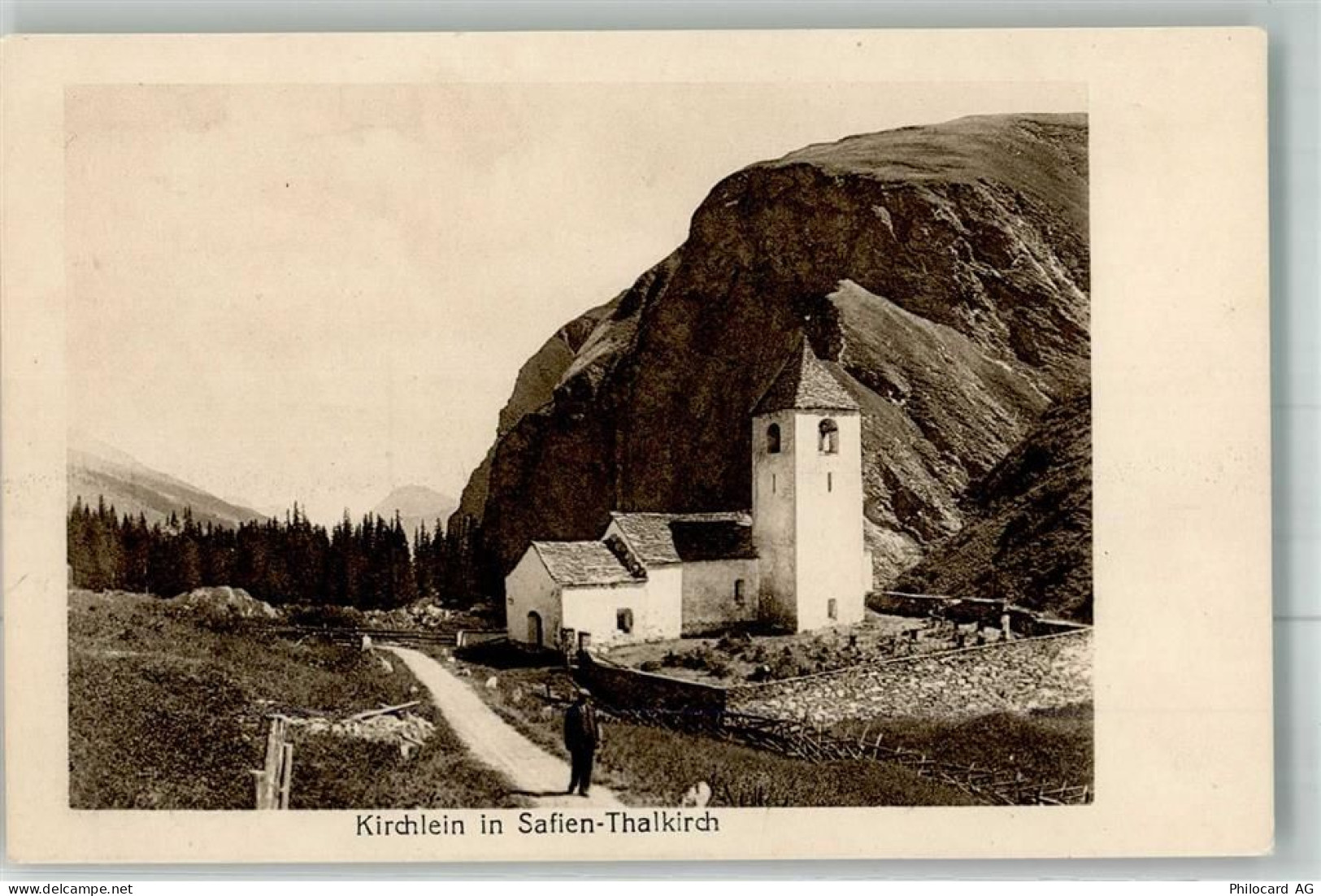 7109 Thalkirch Foto AK Kirche Safien - 38024419