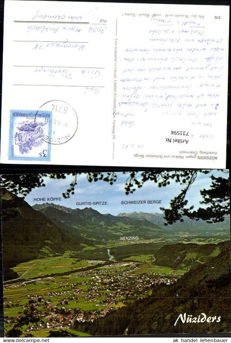 711594 Nüziders geg. Rätikon u. Schweizer Berge Blick nach Nenzing