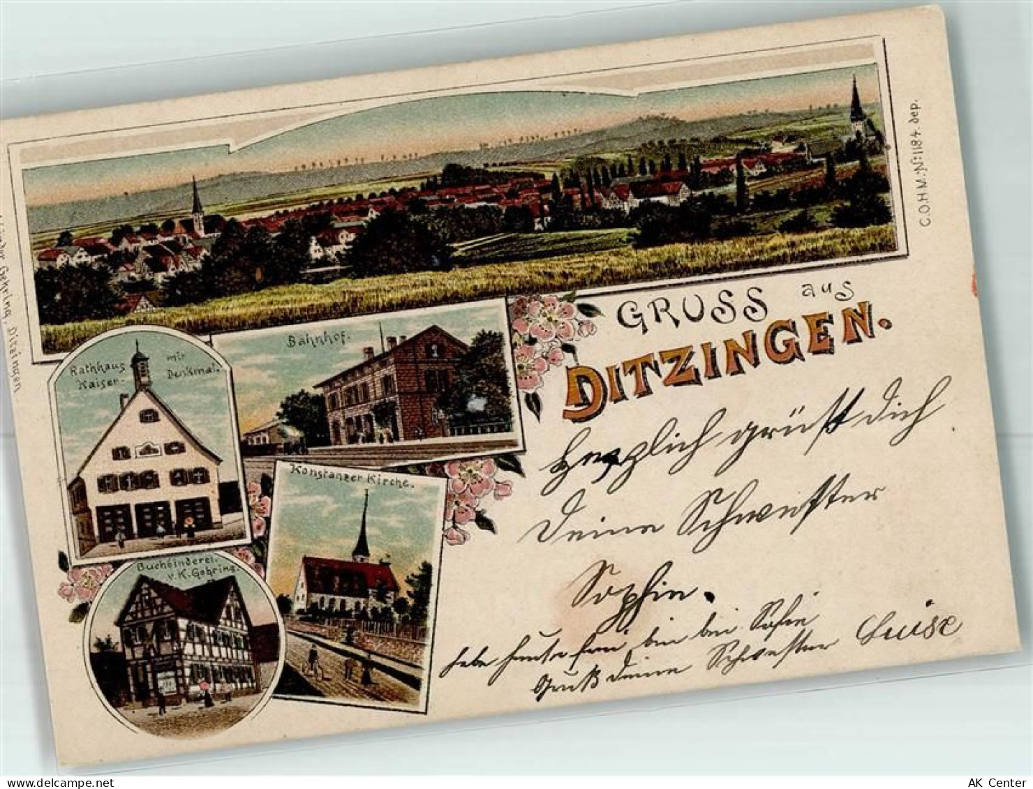 71254 W7257 Ditzingen Gebrauchsspuren Rathaus Kaiser-Denkmal Bahnhof Buc... - 13613399