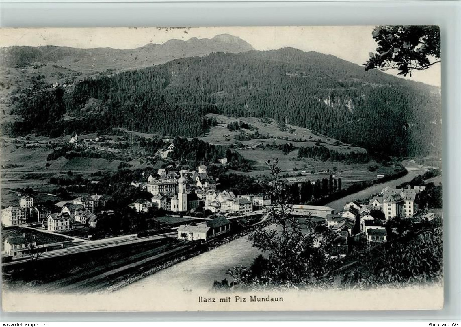 7130 Ilanz - mit Piz Mundaun, Teilansicht, AK - 13077591