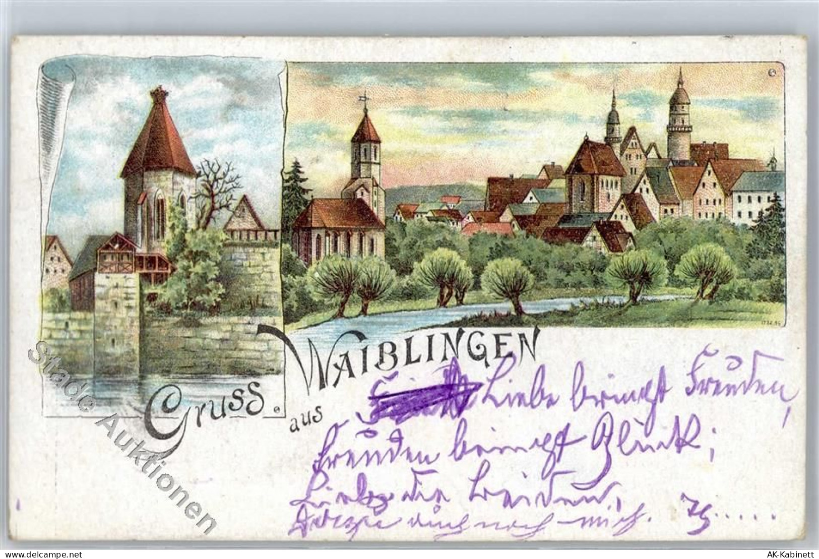 71332 W7050 Waiblingen Lithographie 1899 - 51277845