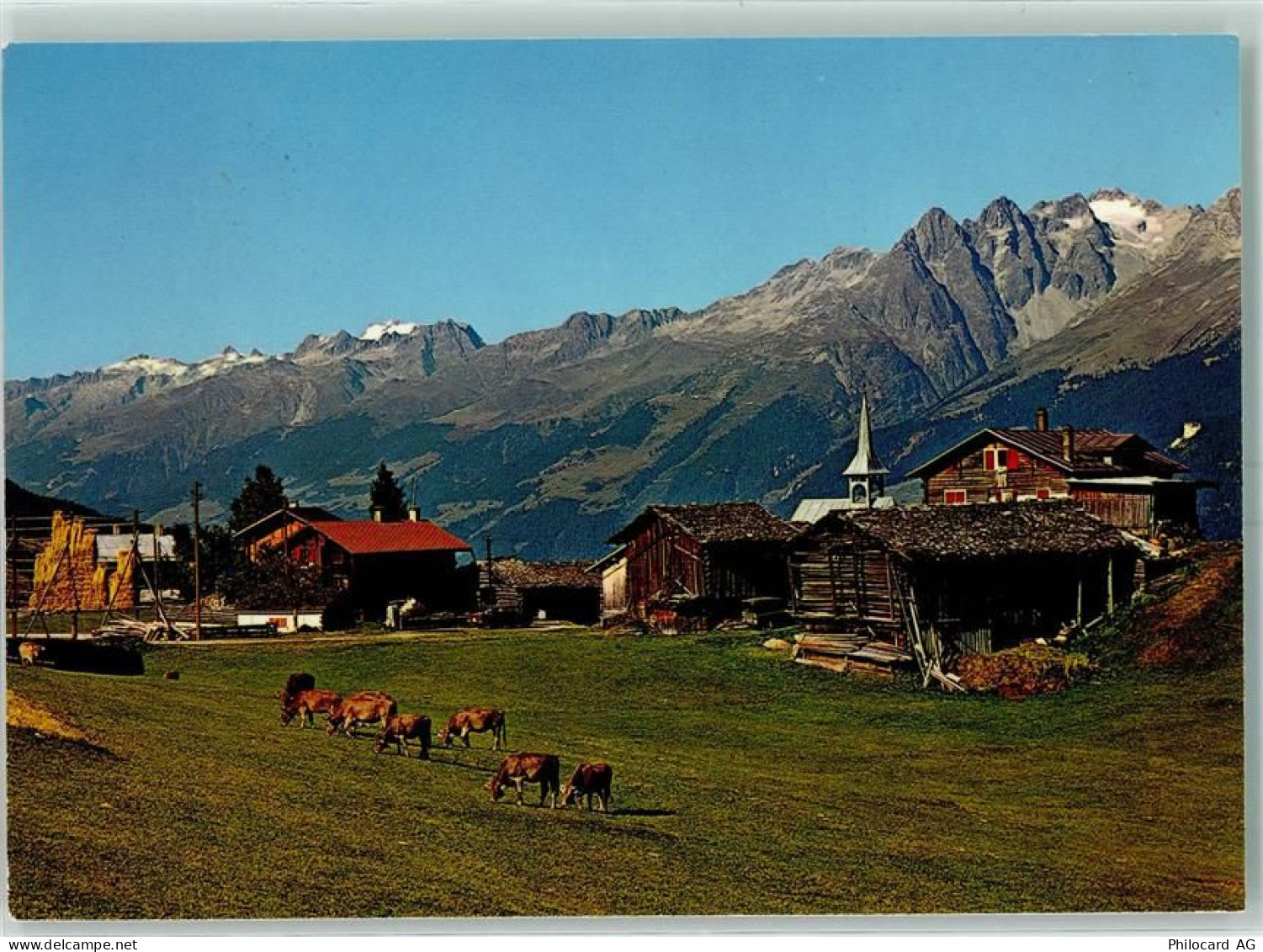 7134 Obersaxen Meierhof 1984 - Miraniga mit dem Oberalpstock - 10390161