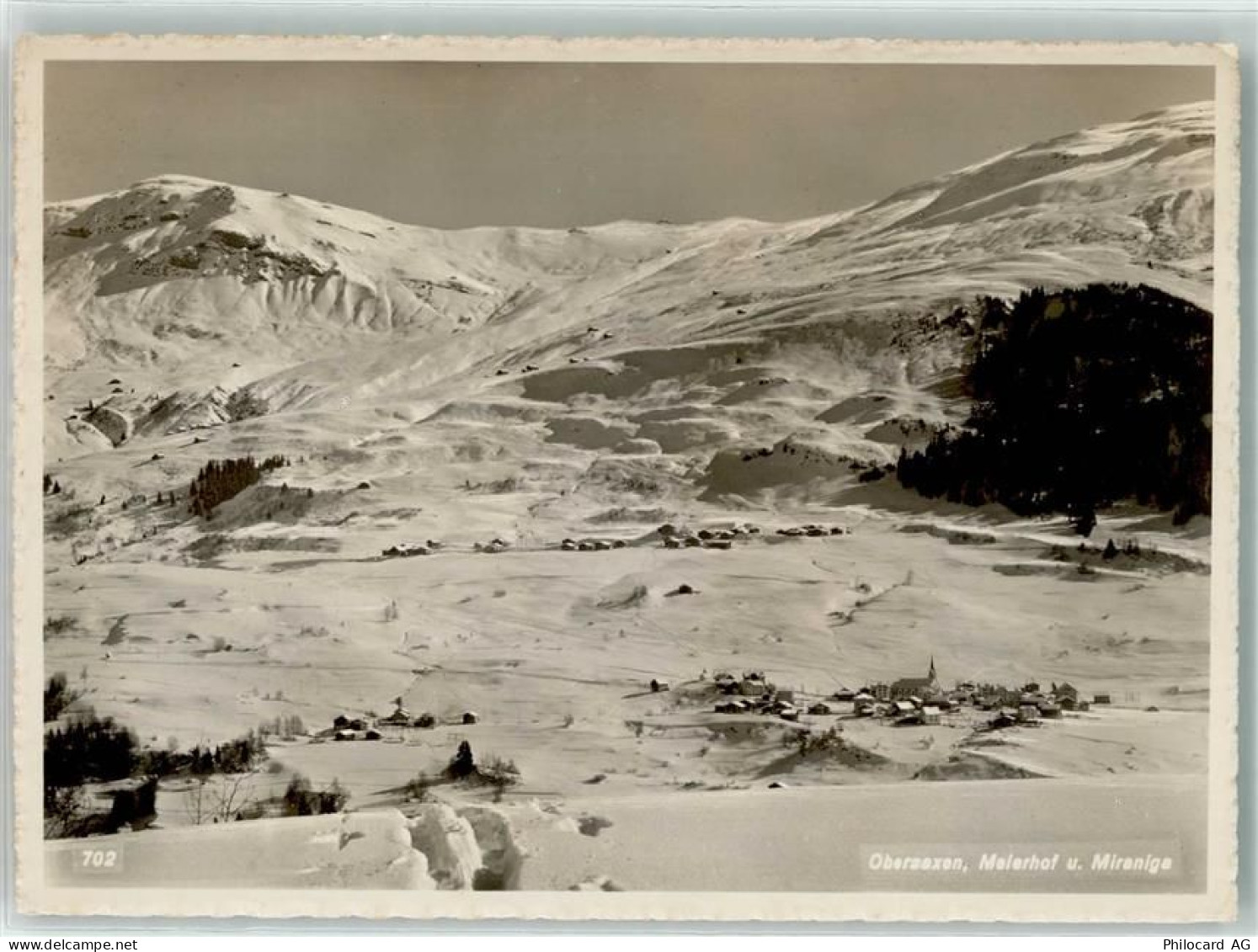 7134 Obersaxen Meierhof Foto AK Winter Miraniga - 39696550