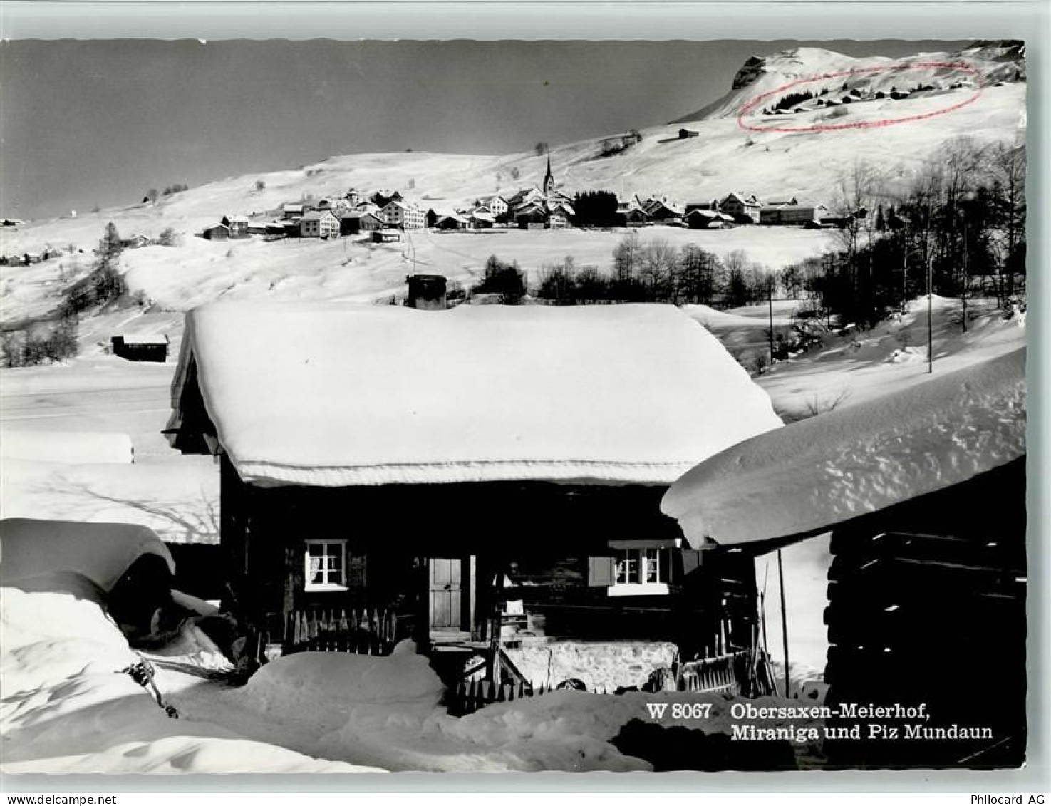 7134 Obersaxen Meierhof - Miraniga und Piz Mundaun Winteraufnahme - 10157084