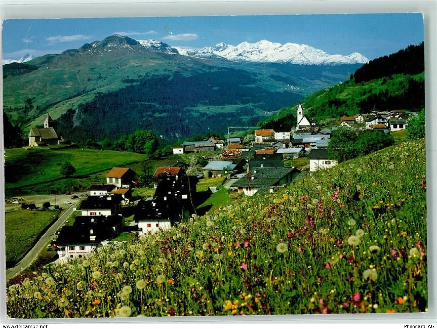 7153 Falera - Falera gegen Piz Terri Piz Mundaun Titschtal - 40161165