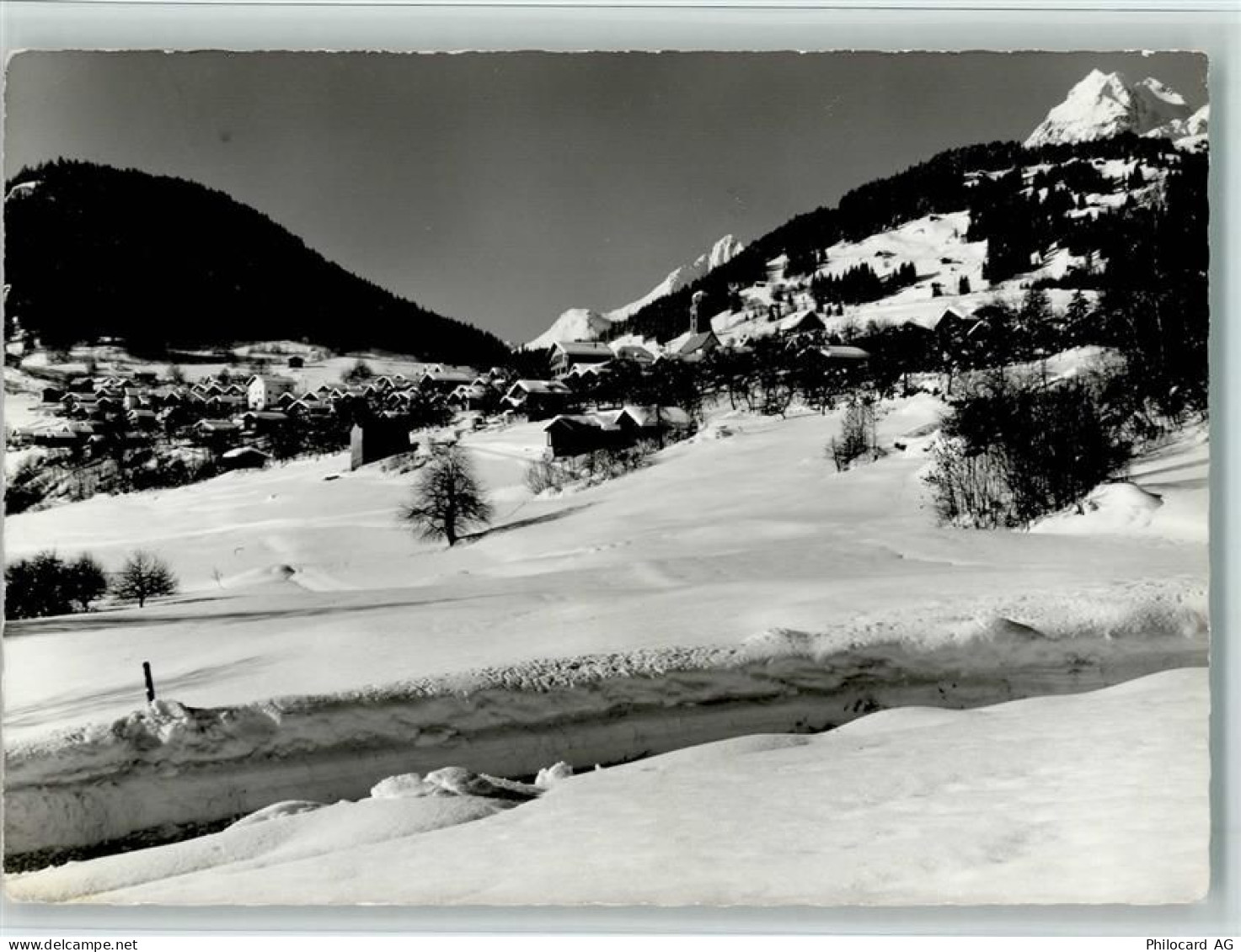 7158 Waltensburg Vuorz Staziun - mit Brigelserhörner Winter - 11089568