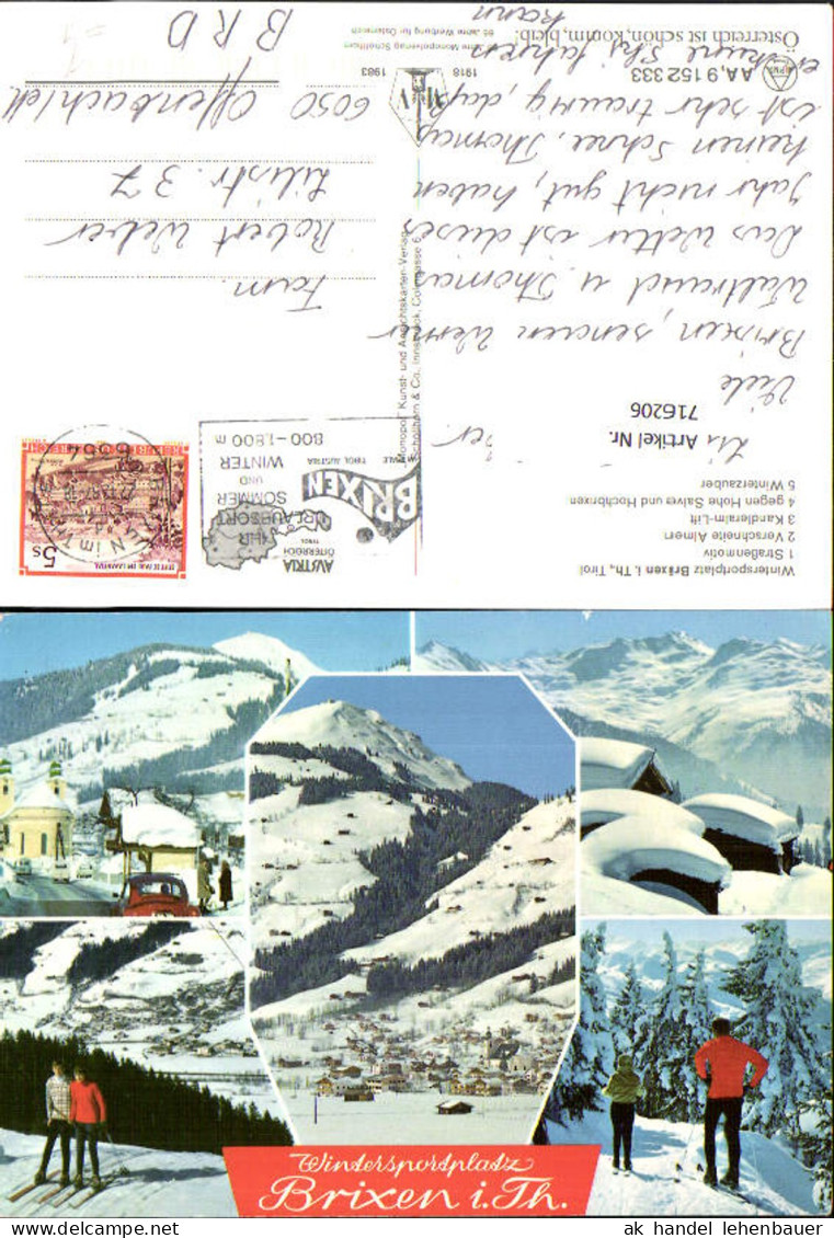 716206 Mehrbild AK Brixen im Thale Straßenmotiv Kandleralm-Lift Wintersport