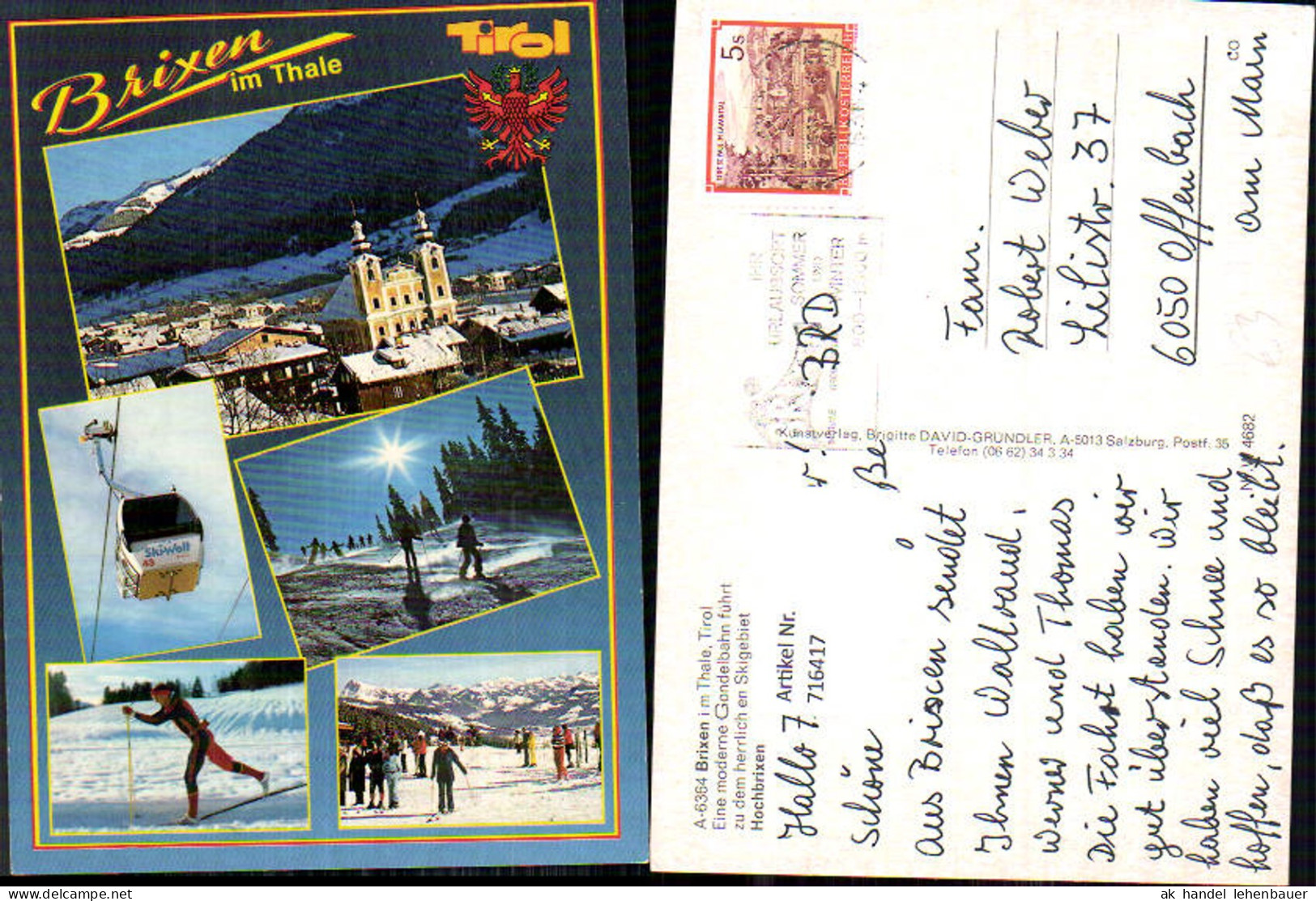 716417 Mehrbild AK Brixen im Thale Hochbrixen Gondel Seilbahn Wintersport
