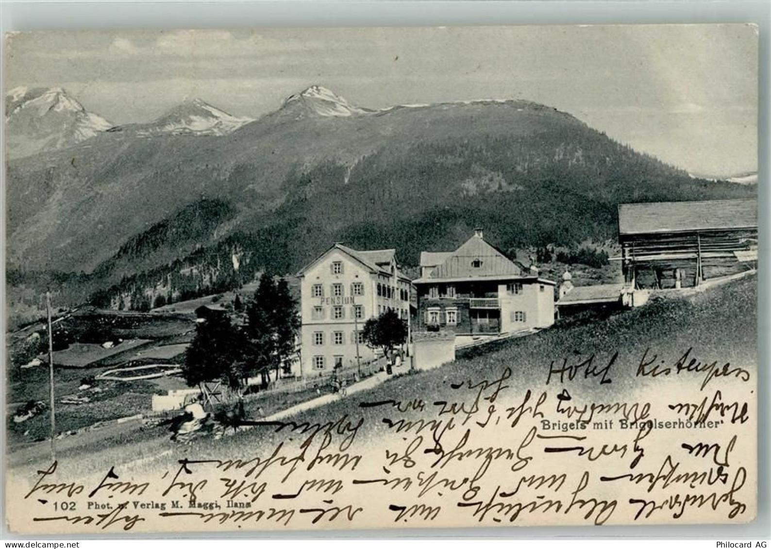 7165 Breil Brigels 1907 Foto AK Brigelserhörner - 14001208