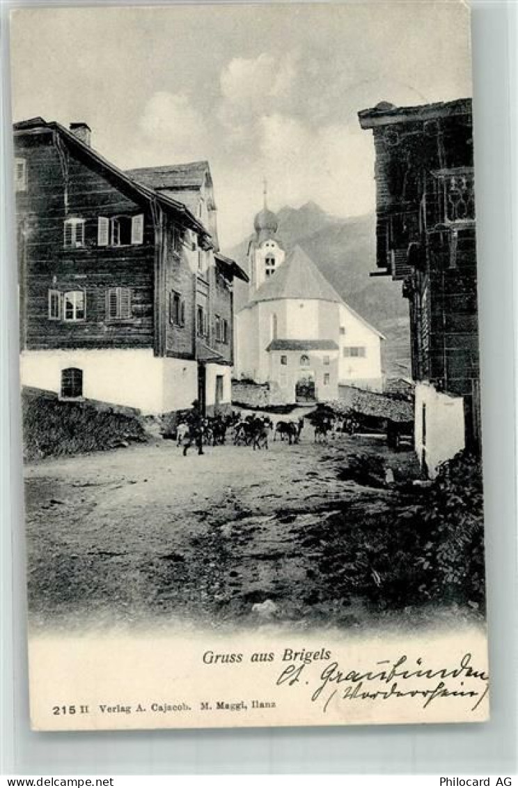 7165 Breil Brigels 1913 Foto AK Kirche - 14000827
