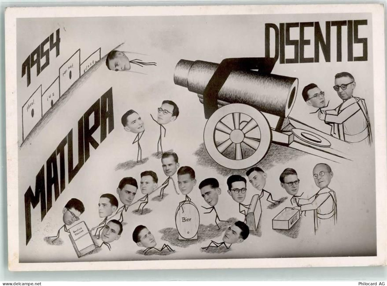 7180 Disentis Mustér Fotomontage AK Matura 1954 - 13970163