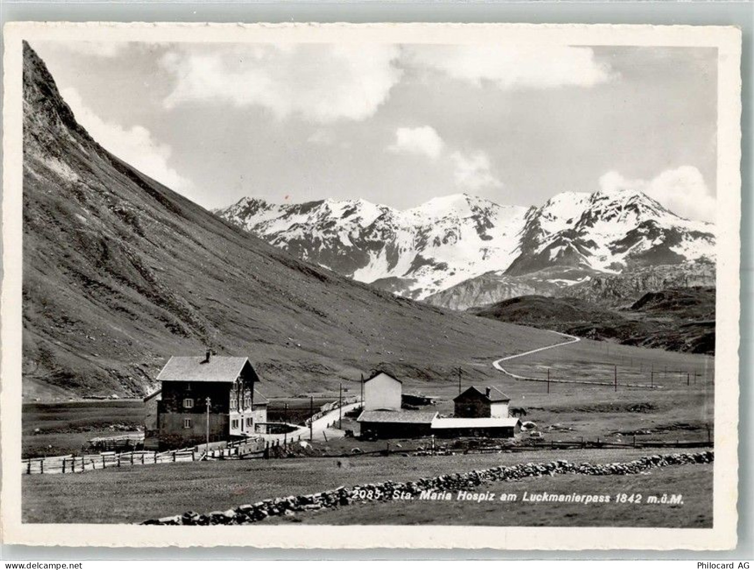 7184 Medel Lucmagn 1951 Foto AK Hospiz Sta. Maria Luckmanierpass - 38211749