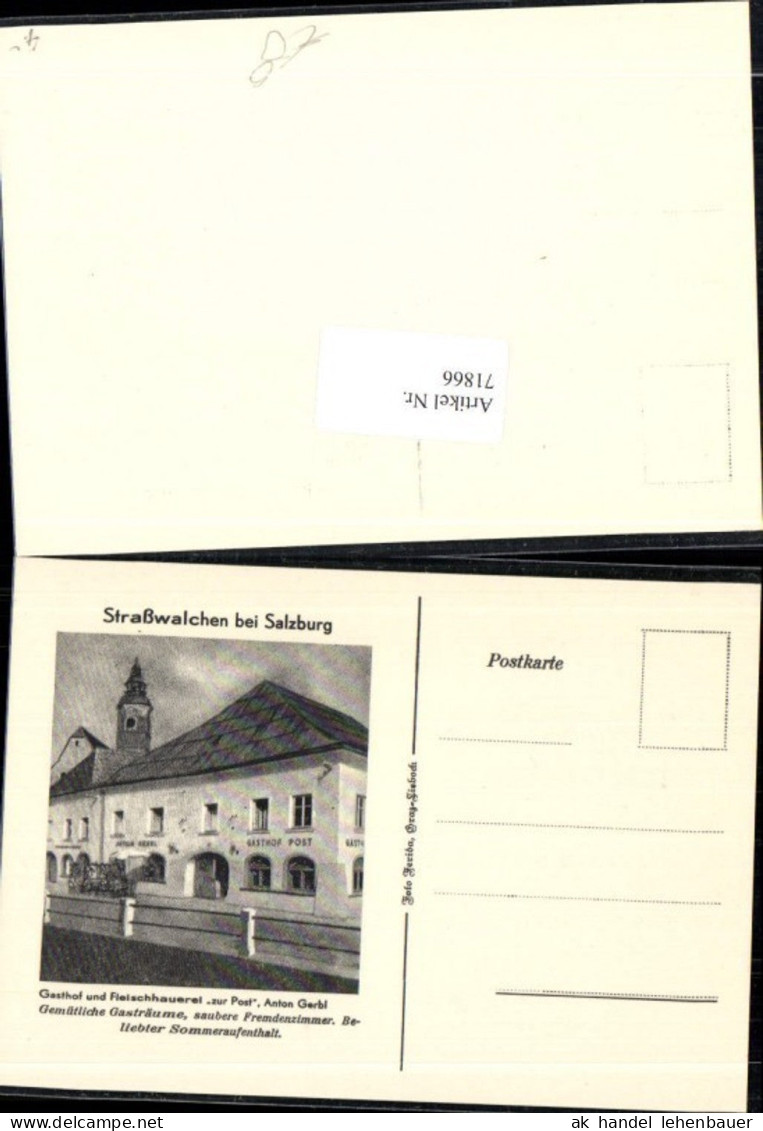 71866,Straßwalchen bei Salzburg Gasthof Fleischhauerei Zur Post Inhaber Anton Gerbl Detailansicht