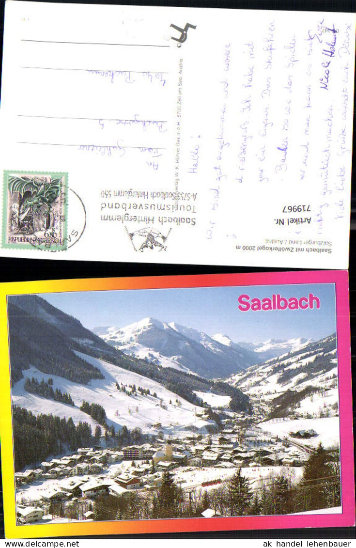 719967 Saalbach Saalbach-Hinterglemm mit Zwölferkogel Winteransicht
