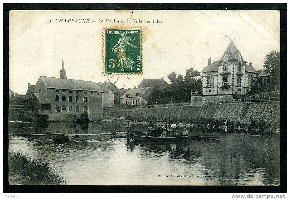 72 - CHAMPAGNÉ - Le Moulin et la Villa des Lilas