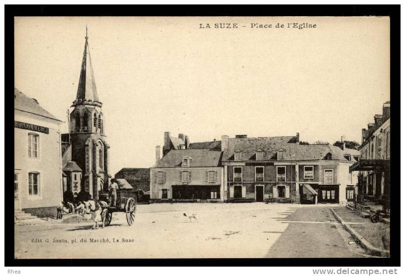 72 La Suze-sur-Sarthe attelage cheval eglise D72D C72346C RH073184