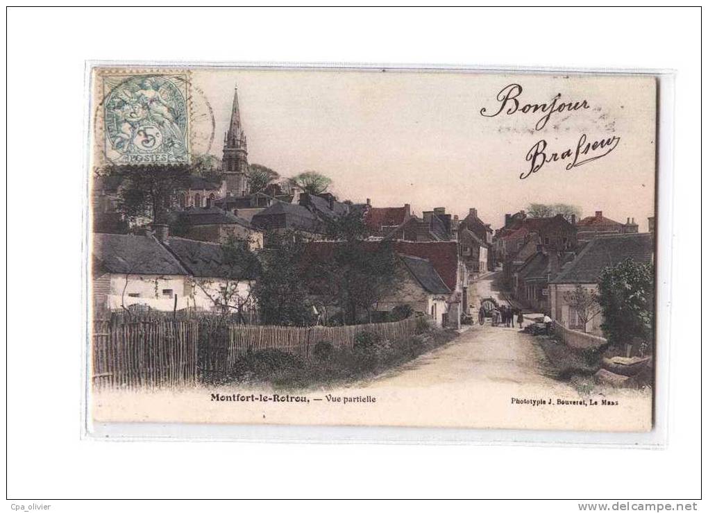 72 MONTFORT LE ROTROU (Le Gesnois) Vue Générale, colorisée, ed Bouveret, 1905