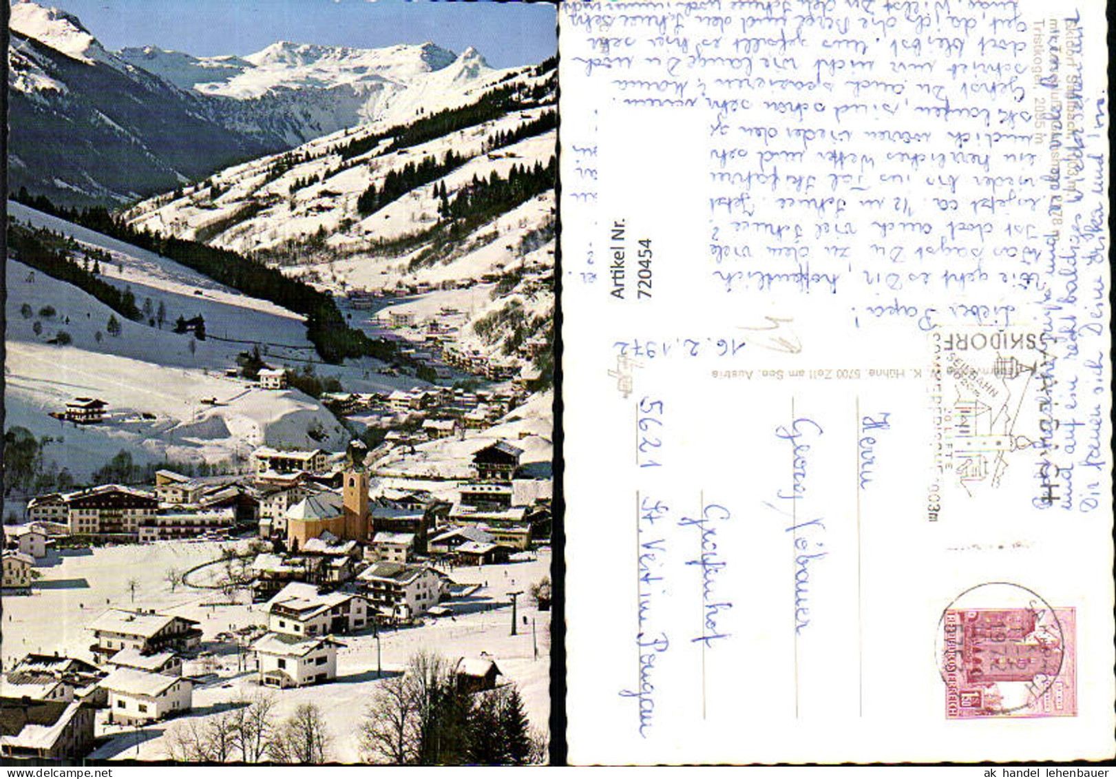 720454 Saalbach Saalbach-Hinterglemm mit Talschluß Tristkogel Winteransicht