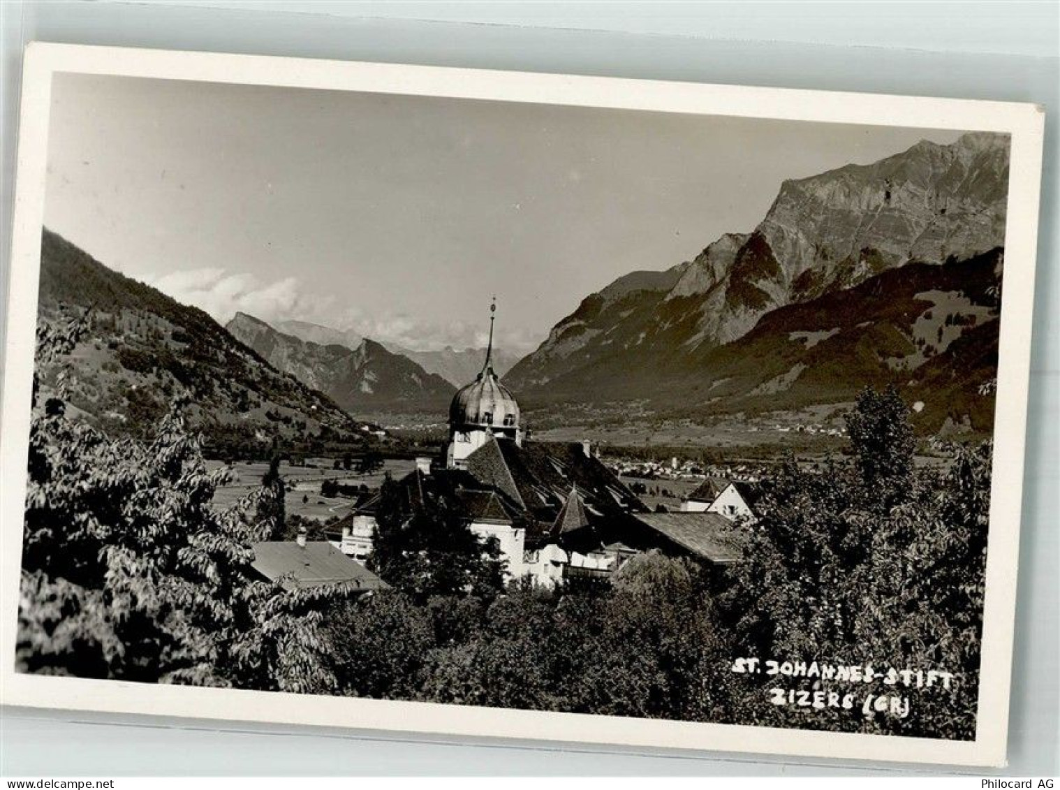 7205 Zizers 1948 Foto AK Kirche St. Johann Stift - 38211327