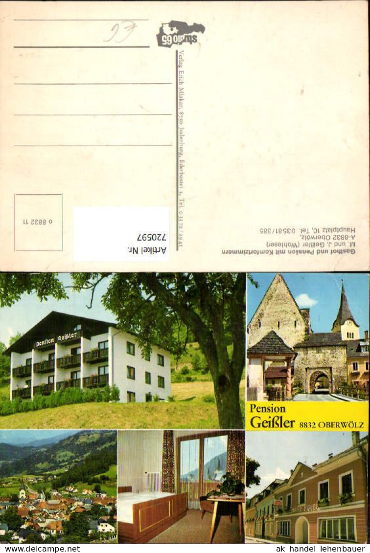 720597 Mehrbild AK Oberwölz Gasthof Pension Geißler Ortsmotiv Zimmer
