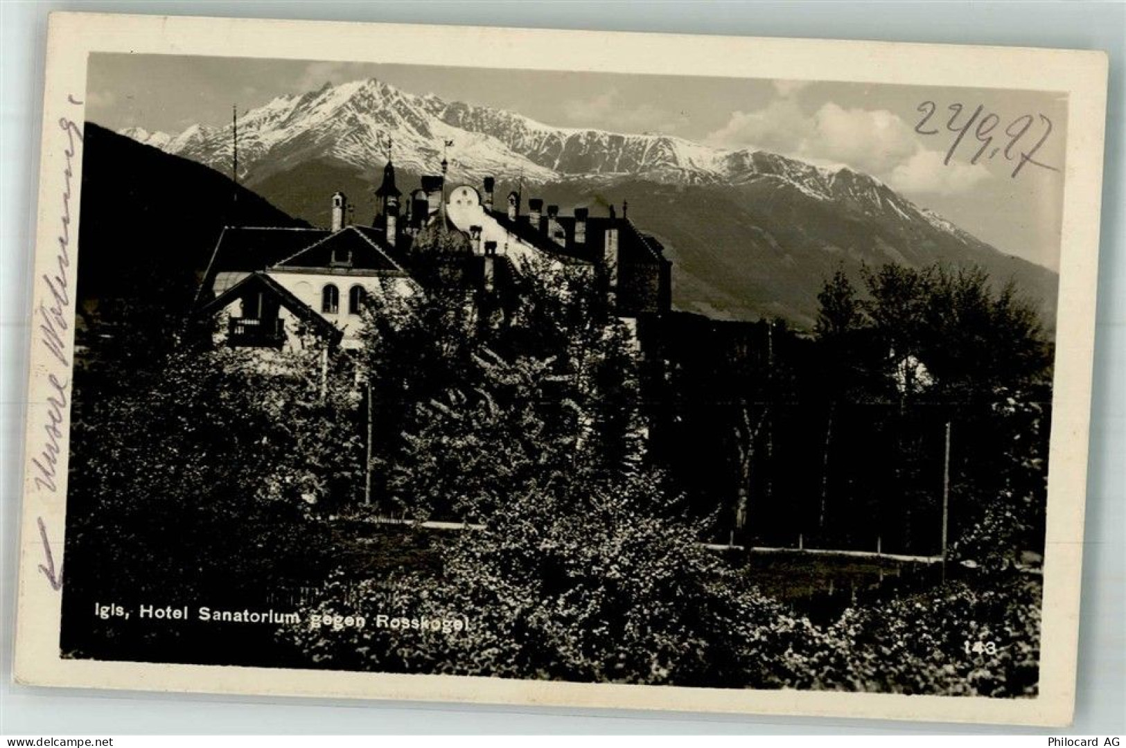 7206 Igis 1927 Foto AK Hotel Sanatorium - 38243705