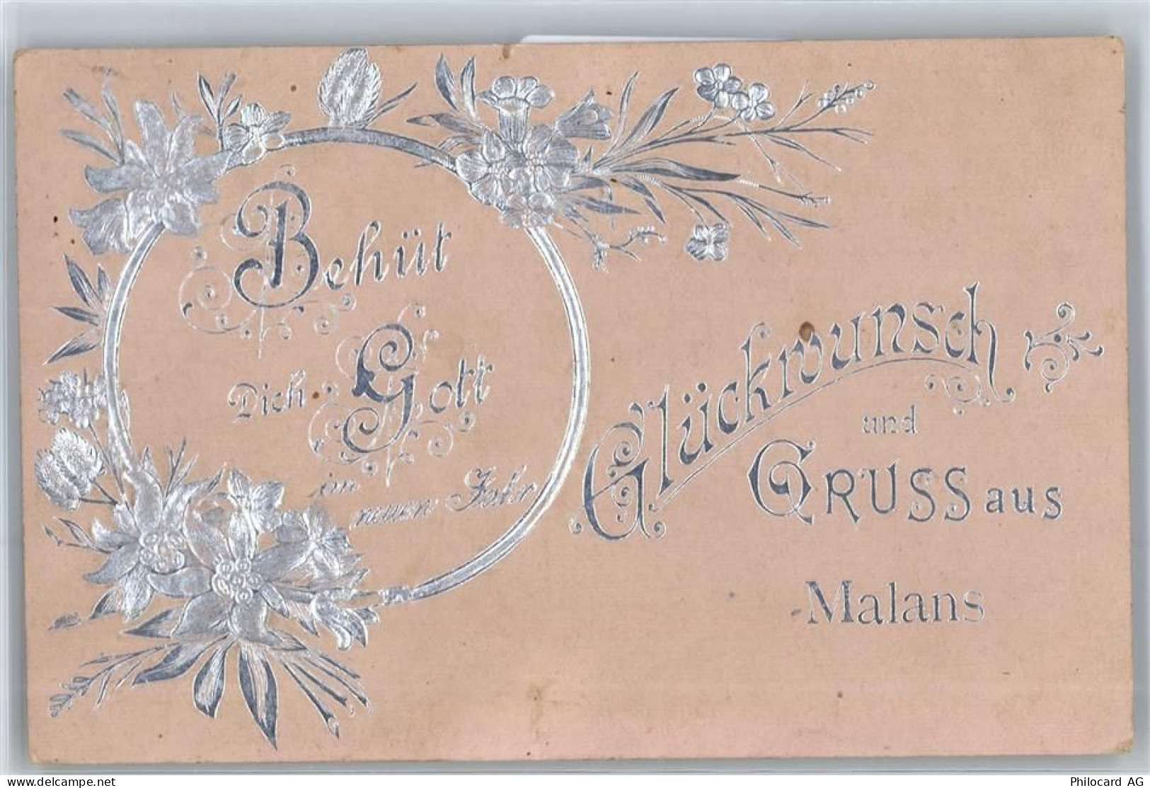7208 Malans GR - Behüt dich Gott, Glückwunsch, Prägekarte - 51313755