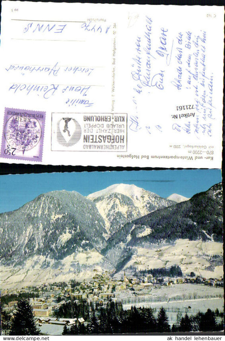 721161 Bad Hofgastein Marktgemeinde Bad Hofgastein Bez. St. Johann im Pongau