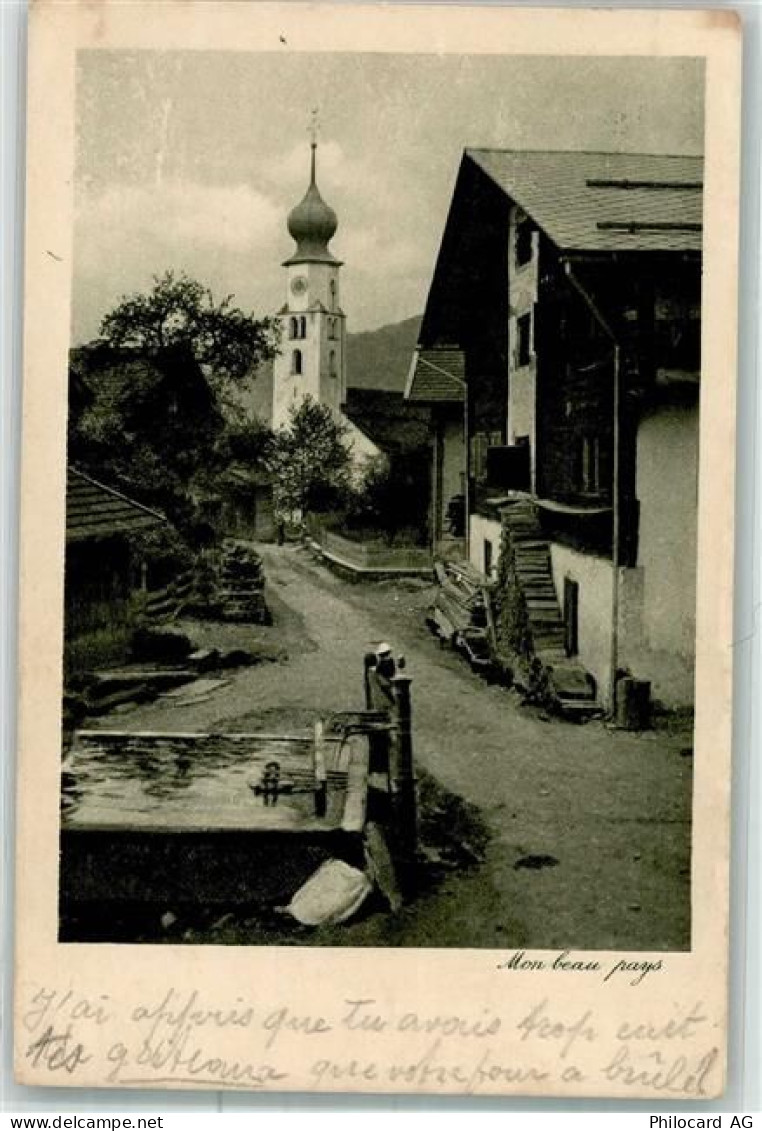 7214 Grüsch Seewis 1921 Foto AK Kirche Ort lt. Recherche - 38023536