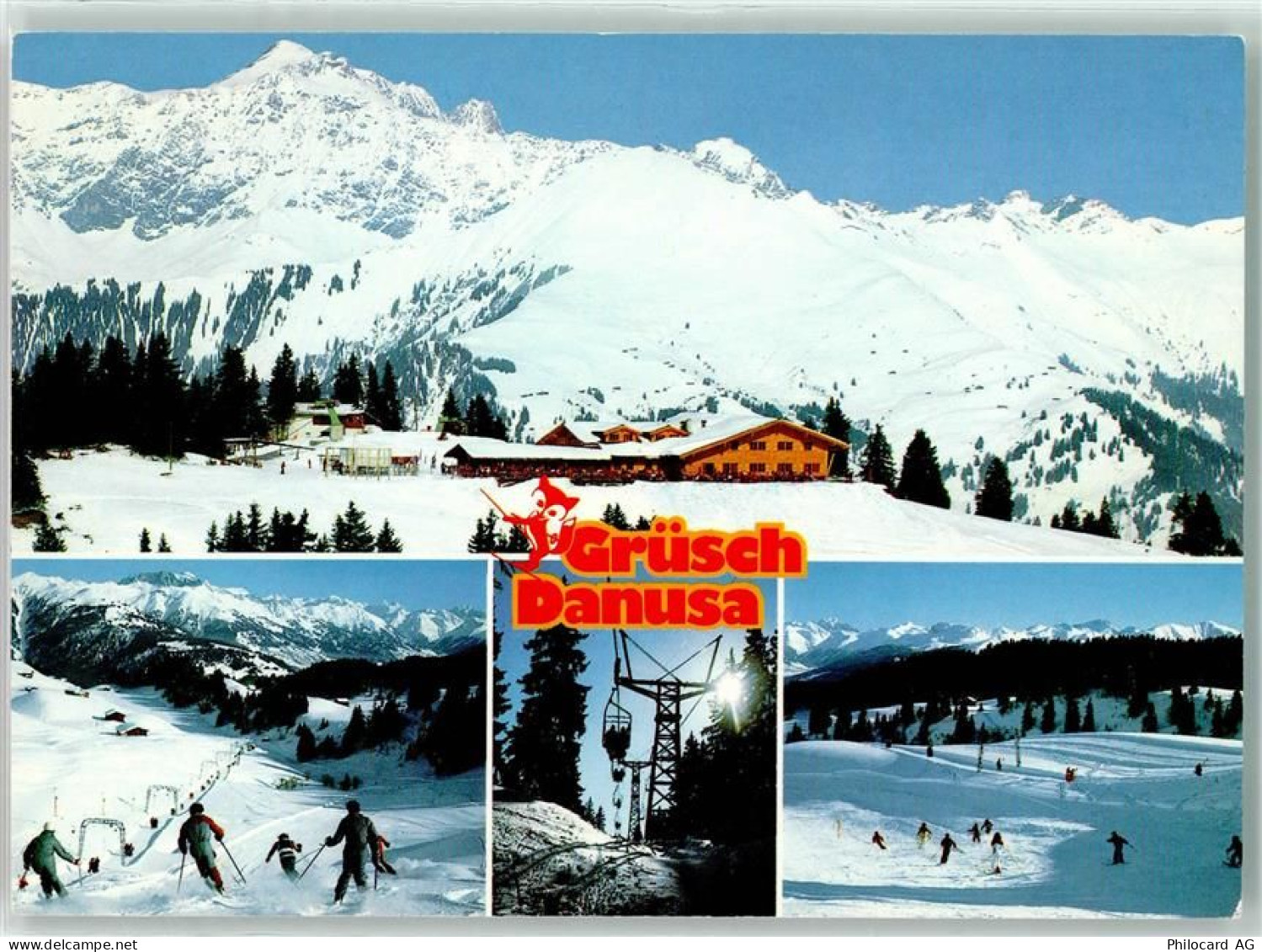 7214 Grüsch Seewis Winter Sportplatz Seilbahn - 39492362