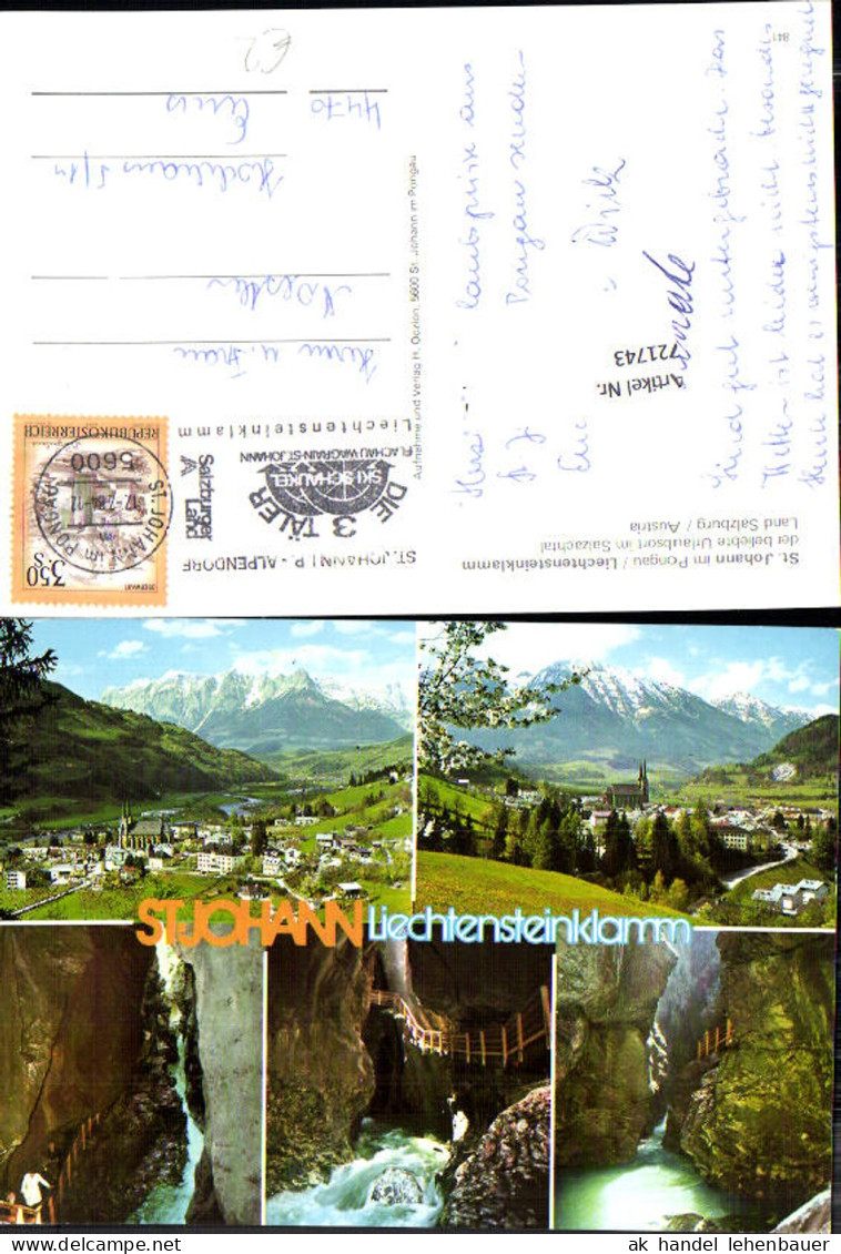 721743 St. Johann im Pongau Liechtensteinklamm Bez. St. Johann im Pongau
