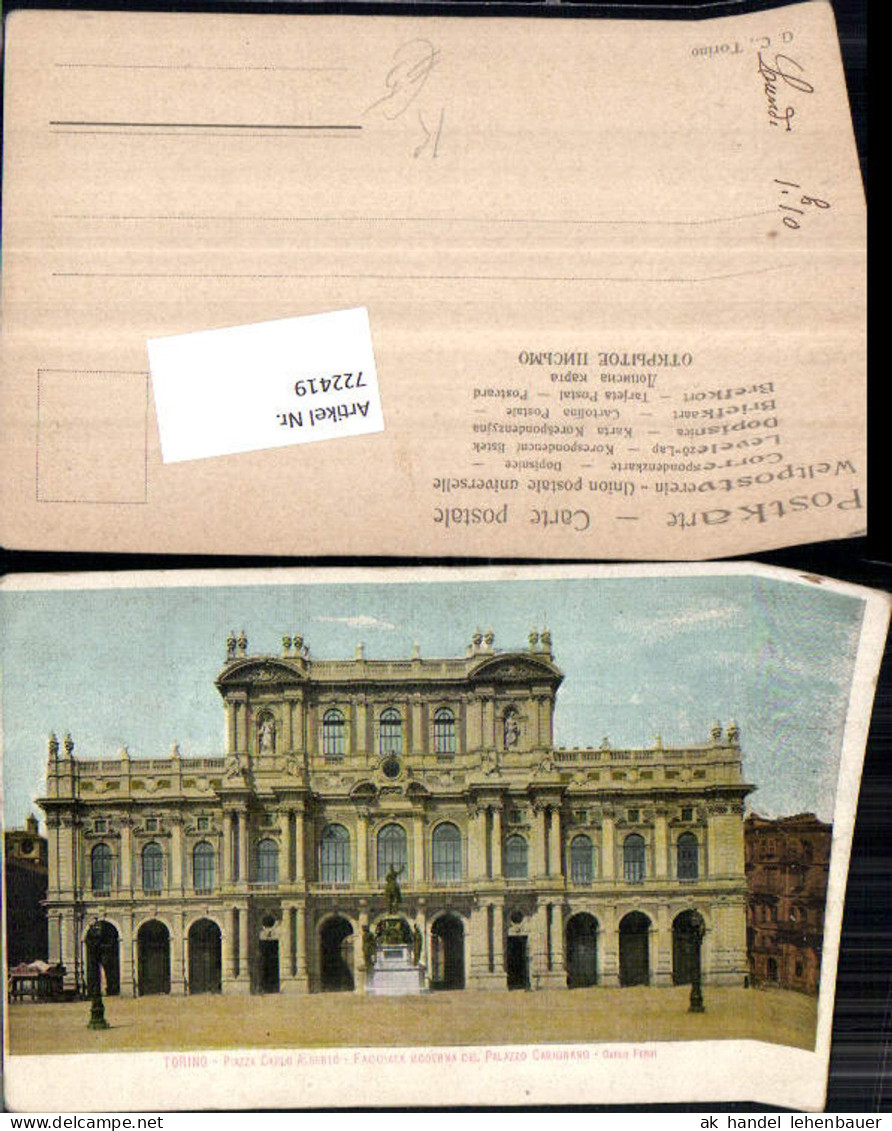 722419 Torino Turin Piazza Carlo Alberto