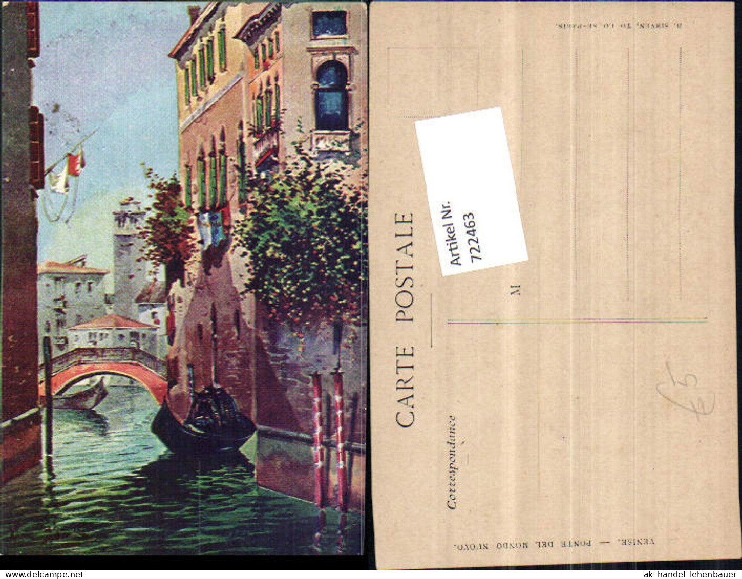 722463 Künstler AK Venezia Venedig Venise Ponte del Mondo Venedig