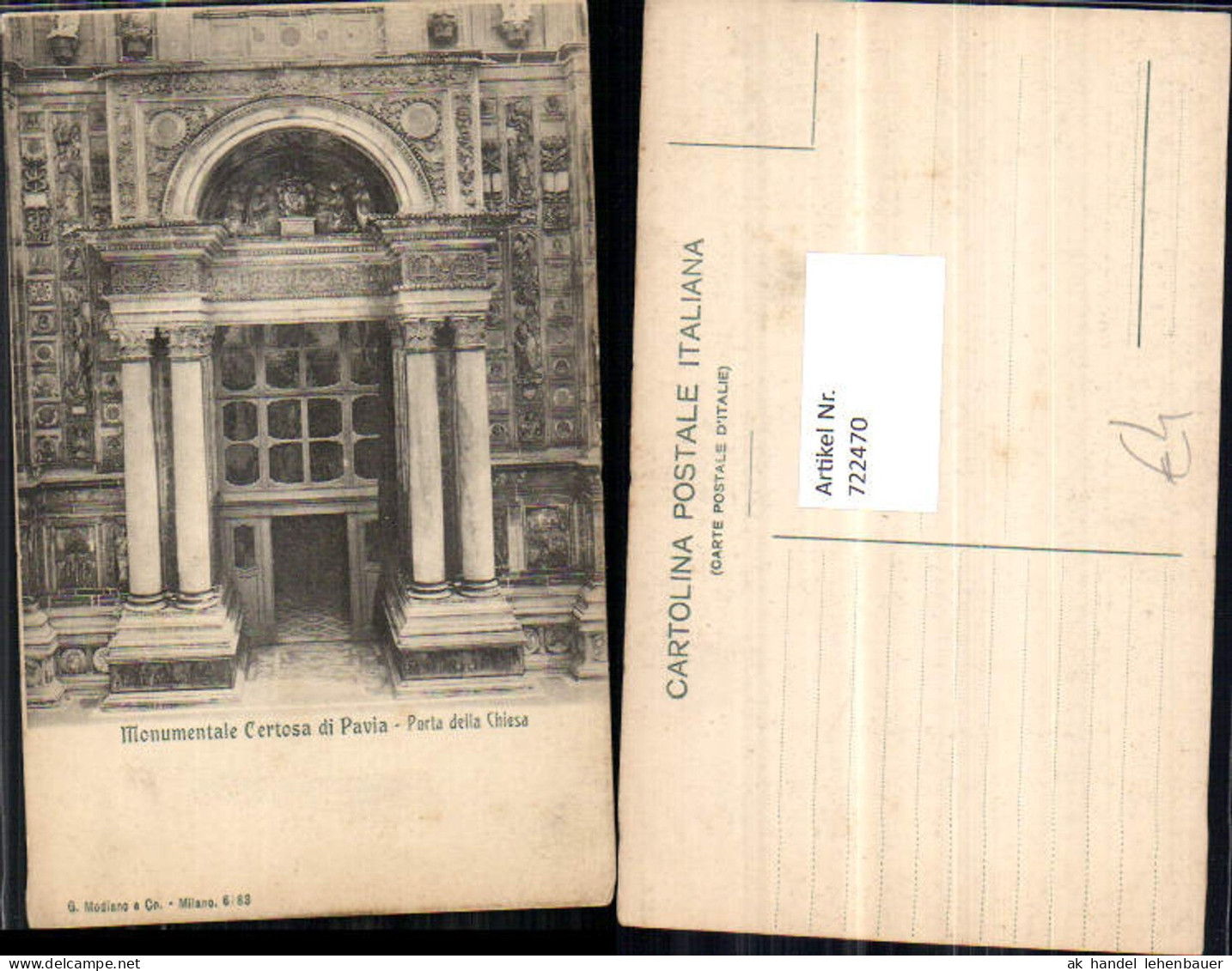 722470 Pavia Monumentale Certosa di Pavia Porta della Chiesa Kirche