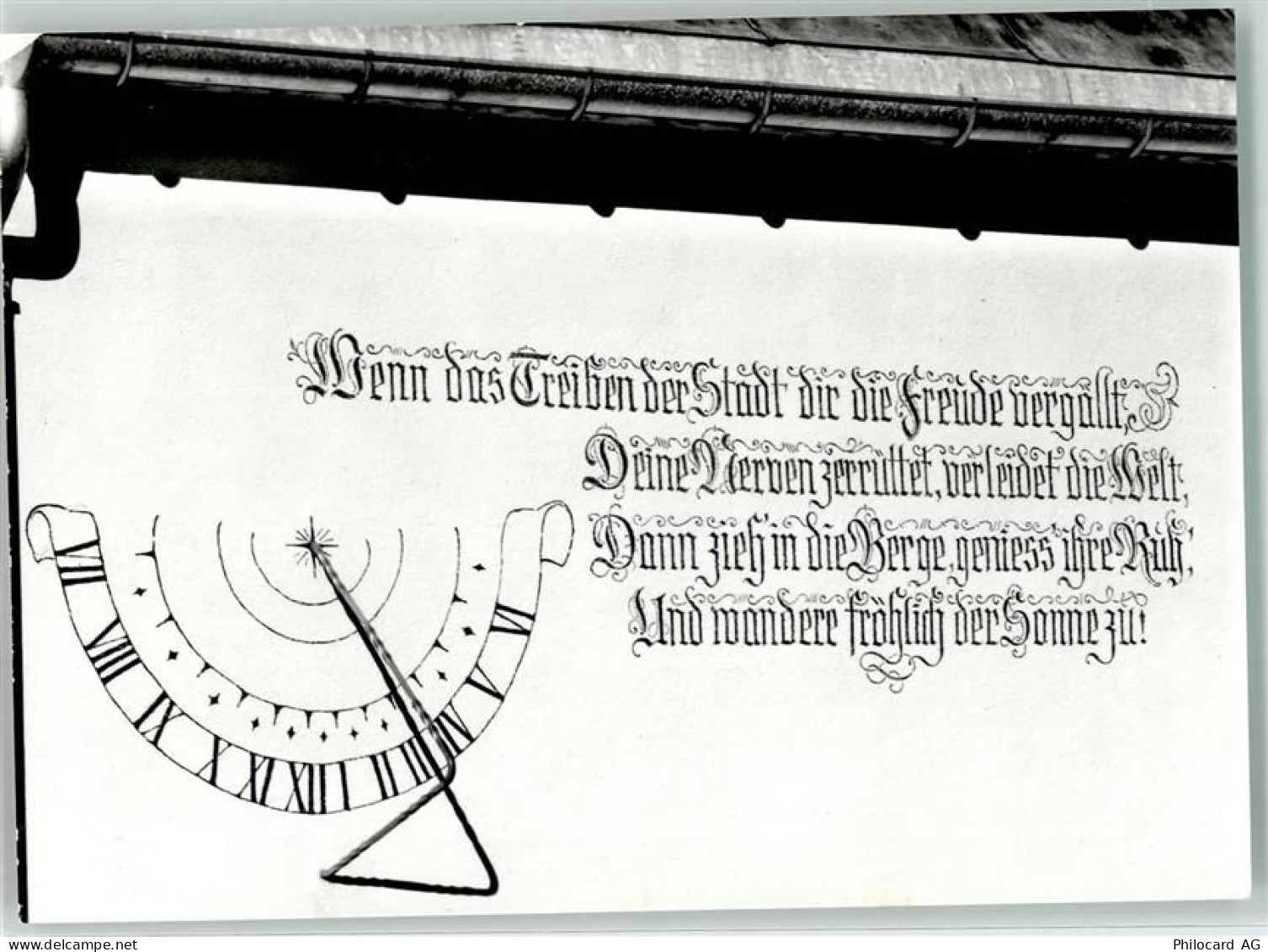 7232 Furna - Sonnenuhr und Spruch an der Kirche - 39374296