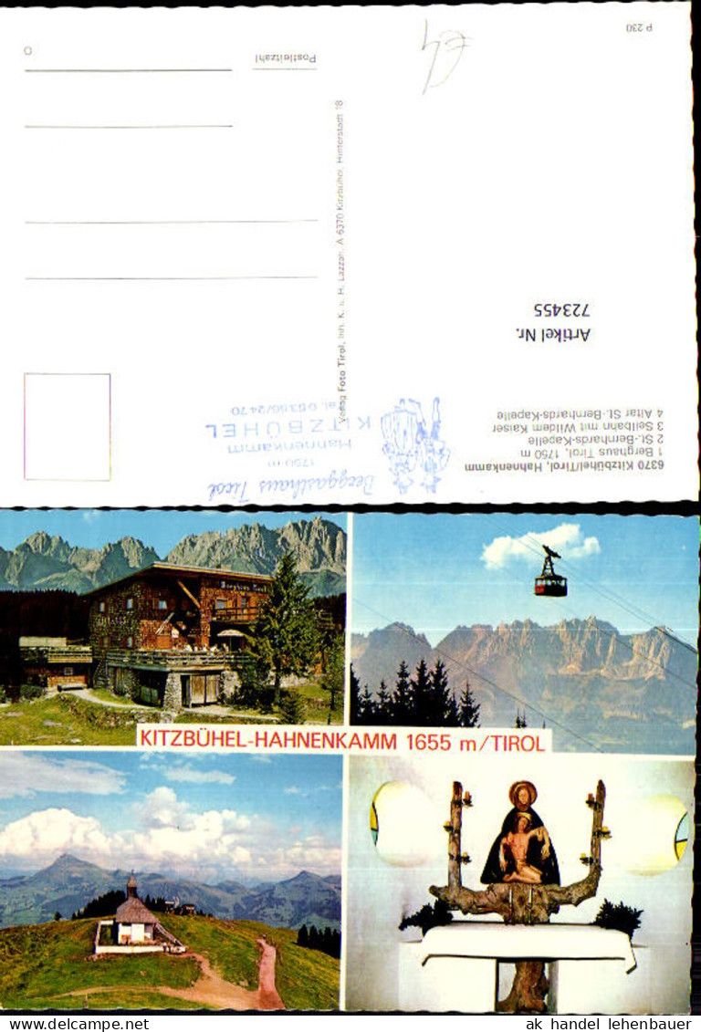 723455 Kitzbühel Berghaus St.-Bernhards-Kapelle Seilbahn Kitzbühel Bez. Kitzbühel