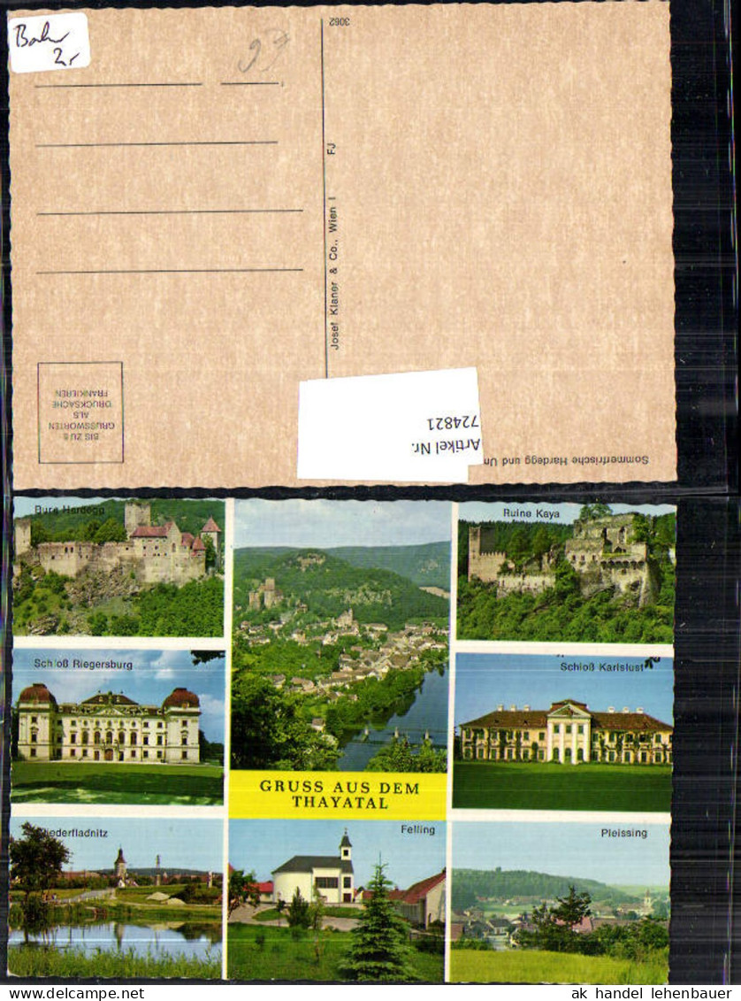 724821 Thayatal Felling Pleissing Kaya Riegersburg Niederfladnitz Hardegg Riegersburg Bez. Hollabrunn