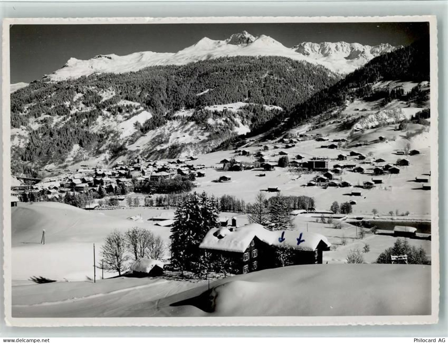 7250 Klosters - Blick nach Klosters und Madrisahörner Winteraufnahme - 10156038