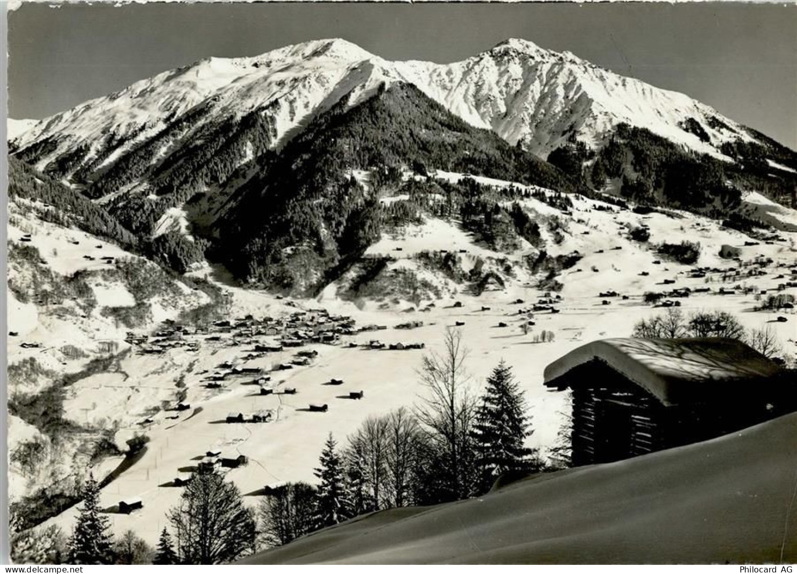 7250 Klosters - Klosters Dorf mit Älpelti Winter - 11084518