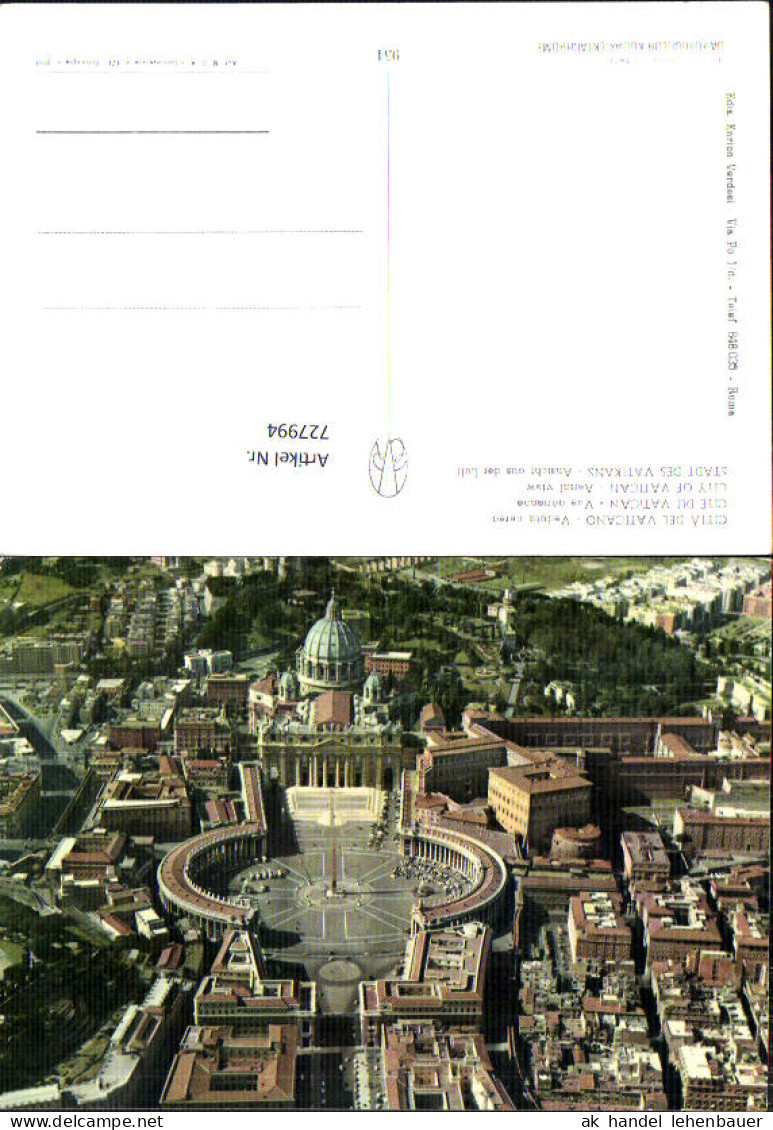 727994 Fliegeraufnahme Vatikan Vaticano Citta del Vaticano Veduta aerea