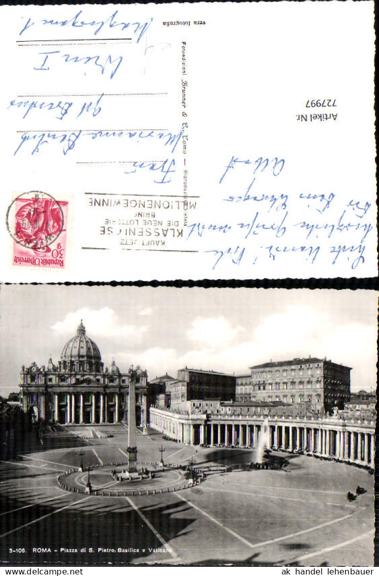727997 Vatikan Vaticano Roma Rom Piazza di S. Pietro Basilica e Vaticano