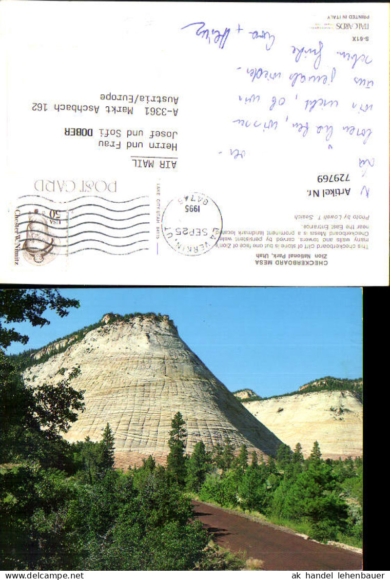 729769 Utah Zion National Park Checkerboard Mesa Gesteinsformation USA