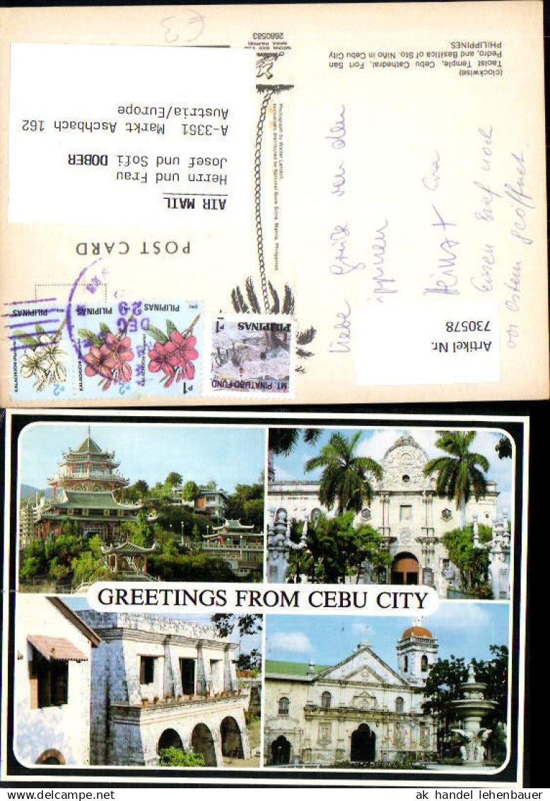 730578 Mehrbild AK Cebu City Taoist Temple Cebu Cathedral Fort San Pedro Philippines Philippinen