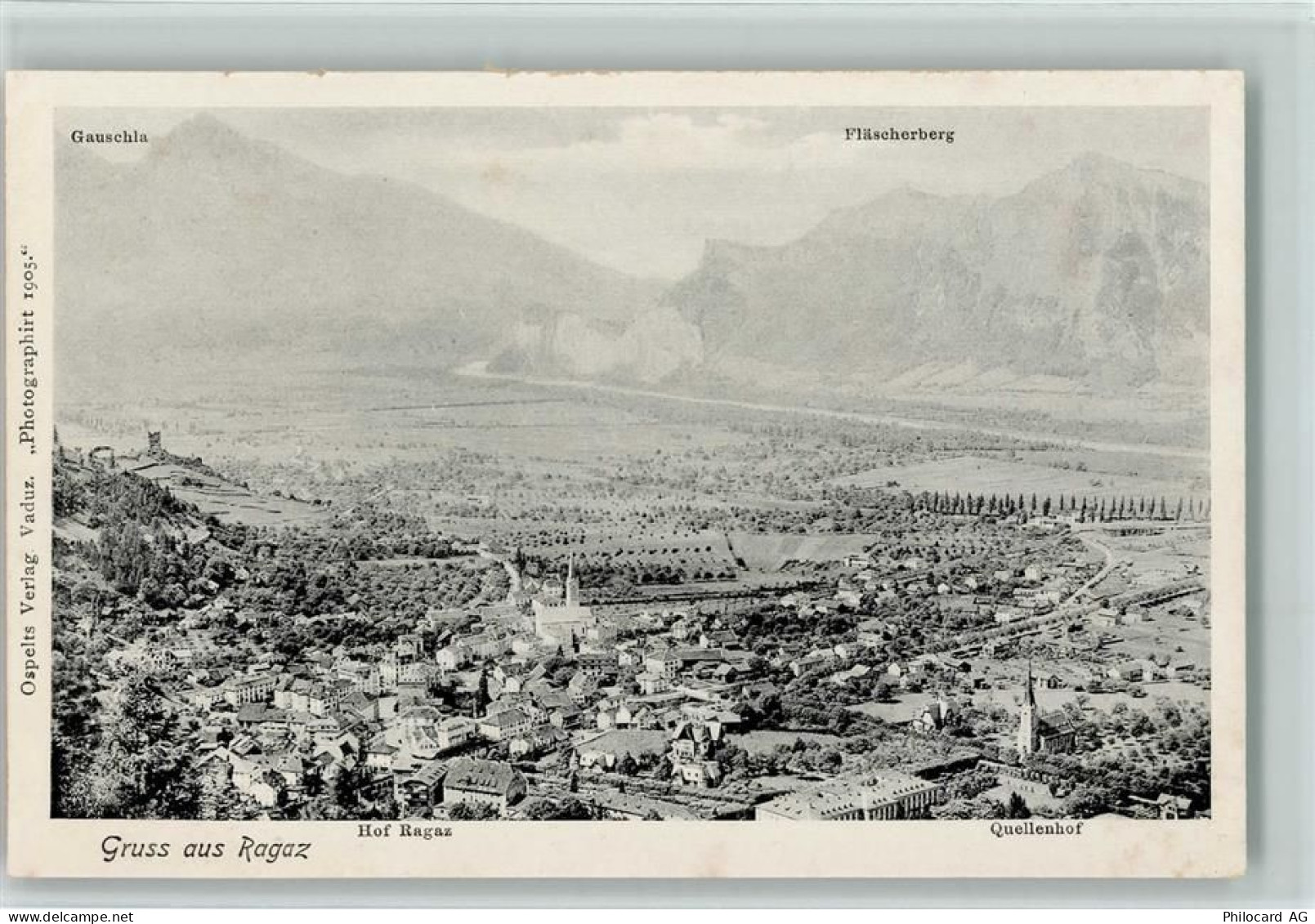 7310 Bad Ragaz - Blick auf Ragaz mit Gauschla Fläscherberg Hof Ragaz - 10147642