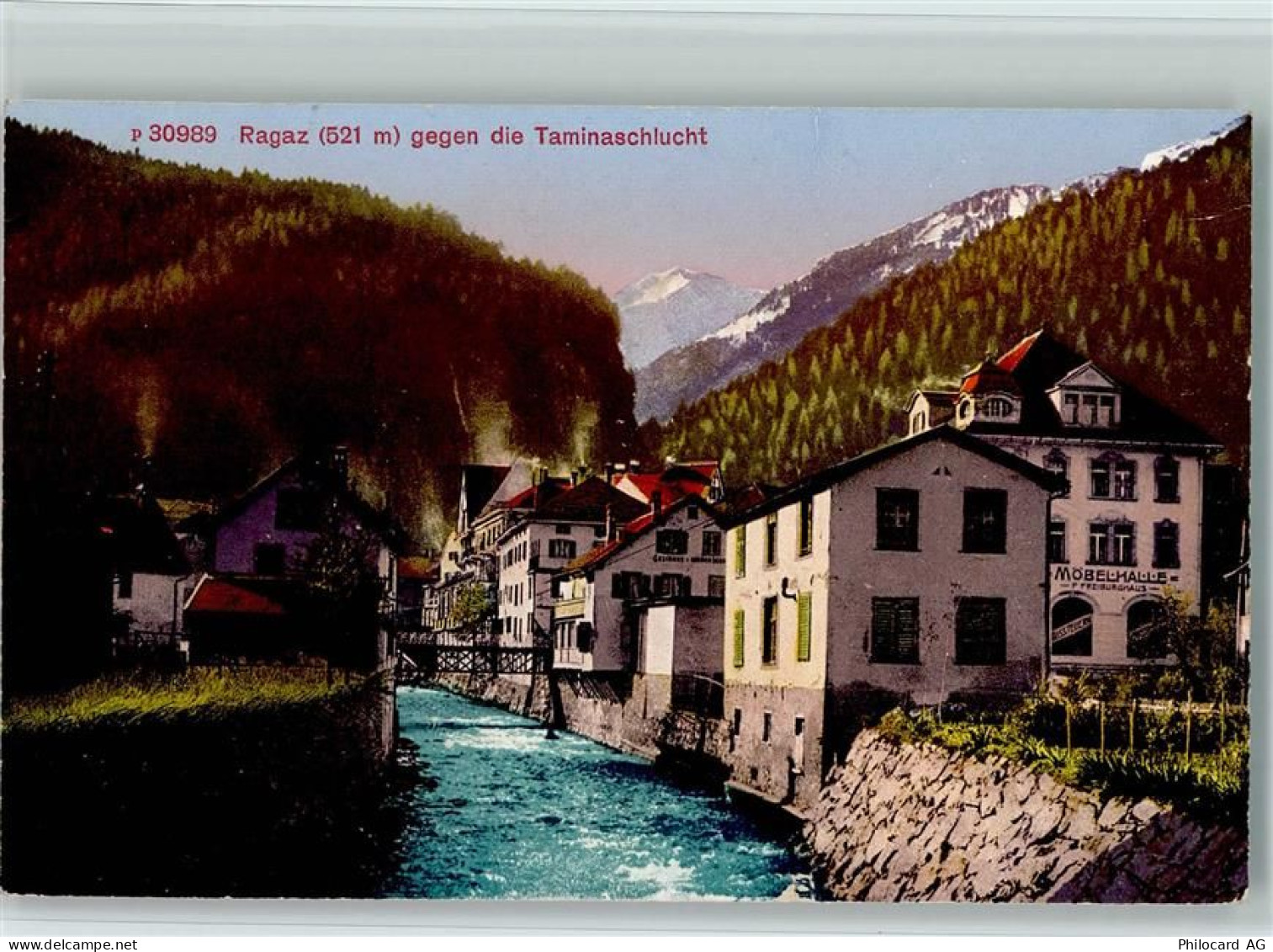 7310 Bad Ragaz - Ragaz gegen die Taminaschlucht Möbelhalle - 13117260