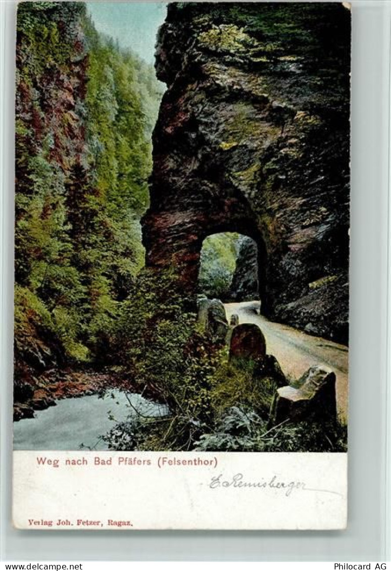 7312 Pfäfers 1904 - Weg nach Bad Pfäfers Felsenthor - 10195473